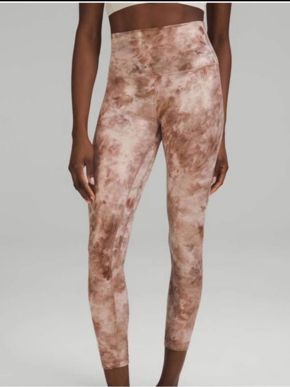 Lululemon Align High-Rise in Brown Tie-Dye Foil Print Size 12